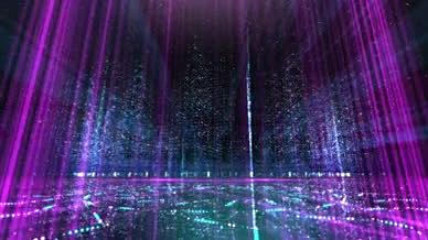 科技紫色粒子光幕条动感空间特效背景视频的预览图